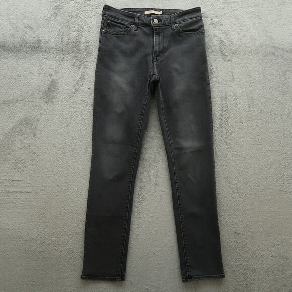 Levi's 712 Jeans Women's Size 29 Gray Mid-Rise Slim Straight Denim 29" Inseam - Picture 1 of 16
